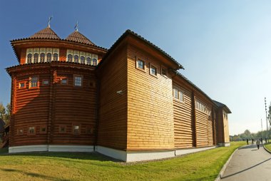 Palazzo di legno in .moscow di kolomenskoe (panorama), russia