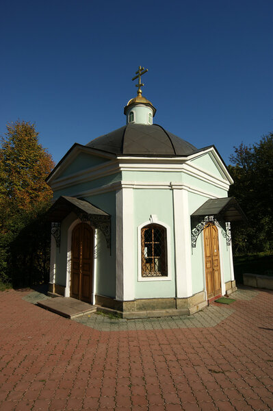 Tsaritsino museum and reserve in Moscow. View of the Church of Our Lady of 