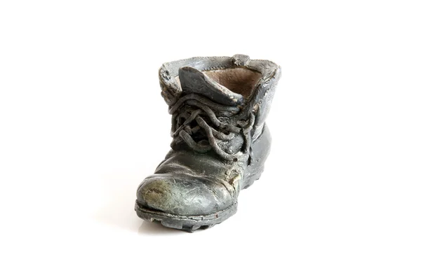 Old ceramic shoes isolated on white background — Stock Photo, Image