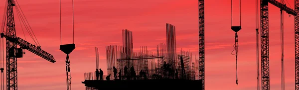 Silhouet van bouwvakker — Stockfoto