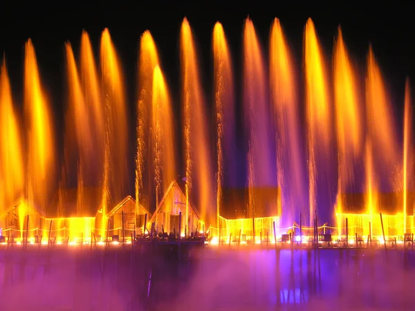 Island SENTOSA, Сингапур, Laser show of dancing fountains — стоковое фото