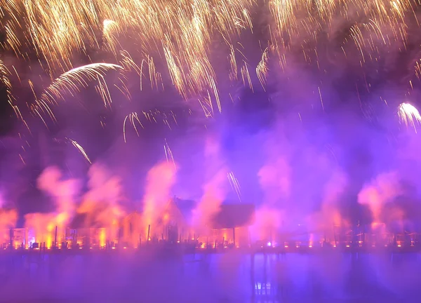 stock image Island Sentosa, Singapore, Laser show of dancing fountains