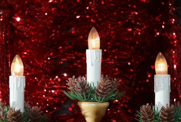 New Year's electric candles — Stock Photo, Image