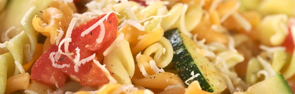 Fusilli with Tomato, Zucchini and Cheese — Stock Photo, Image