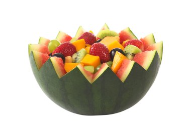 Fruit Salad in Melon Bowl clipart