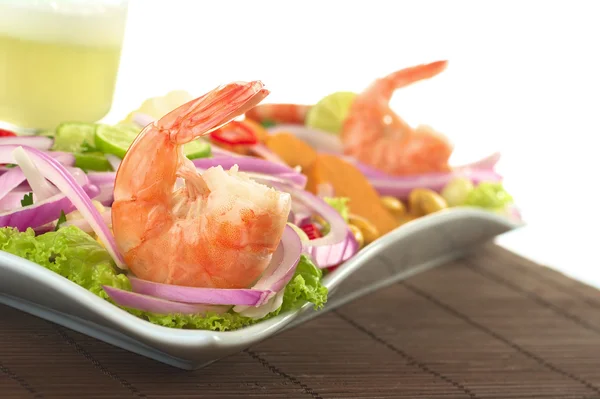 Peruvian Ceviche with King Prawn — Stock Photo, Image