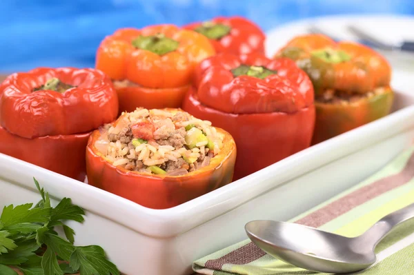 stock image Baked Stuffed Red Bell Pepper