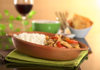 Peruvian Food Called Lomo Saltado clipart