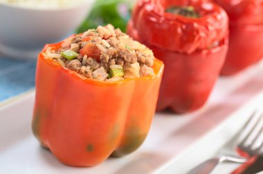 Baked Stuffed Red Bell Pepper clipart