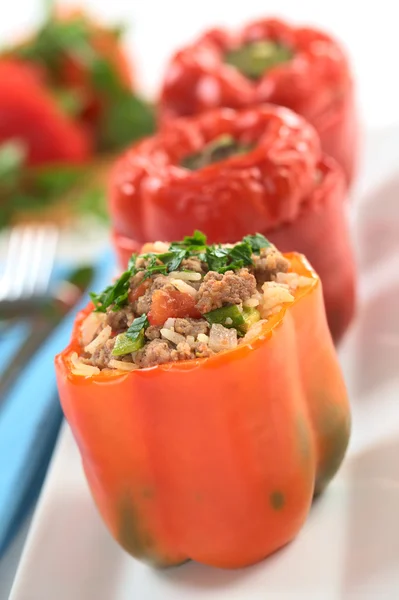 Baked Stuffed Red Bell Pepper — Stock Photo, Image
