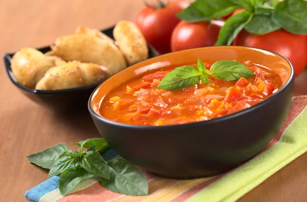 Chunky Tomato Soup — Stock Photo, Image