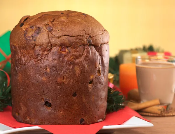 Panettone, um bolo de Natal tradicional — Fotografia de Stock
