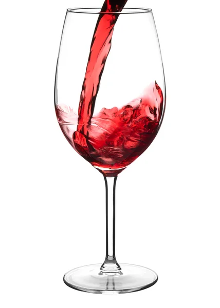 Versare il vino rosso nel bicchiere di vino — Foto Stock