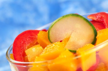 Mango, Bell Pepper and Cucumber clipart