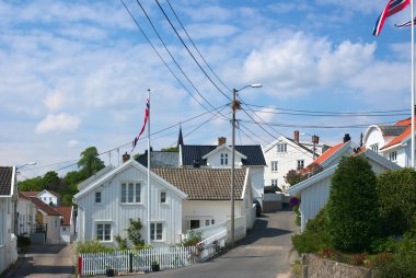Street in Grimstad, Norway clipart