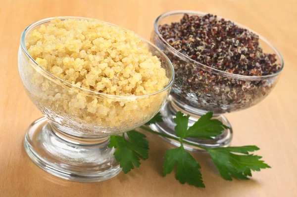 Beyaz ve kırmızı quinoa pişmiş — Stok fotoğraf