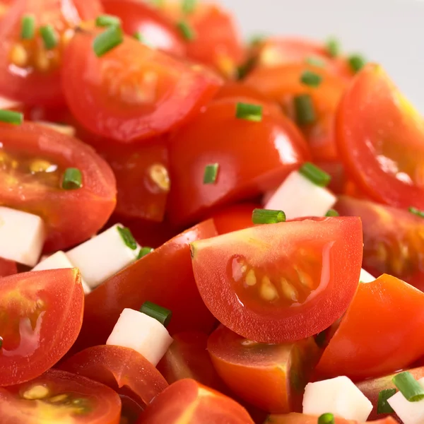 Ensalada de tomate y queso con cereza —  Fotos de Stock