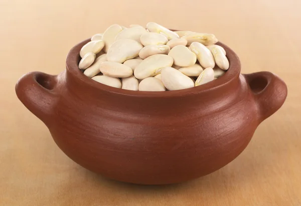 stock image Raw Lima Beans in Rustic Bowl