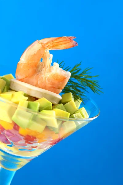 Crevette royale en verre à cocktail — Photo