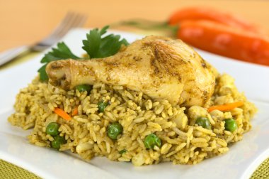 Peruvian Dish Called Arroz con Pollo clipart