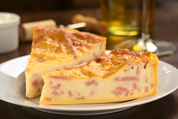 Cheese dan Ham Quiche — Stok Foto