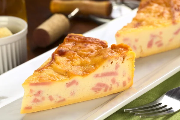 Cheese dan Ham Quiche — Stok Foto