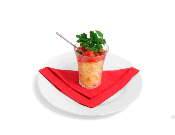 Salade van eieren in een glas (Shota) — Stockfoto