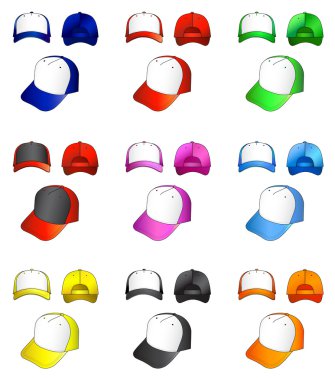 Multicolored caps vector illustration clipart