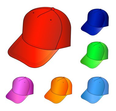 Multicolored caps vector illustration clipart