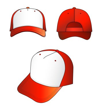 Red-white cap vector illustration clipart