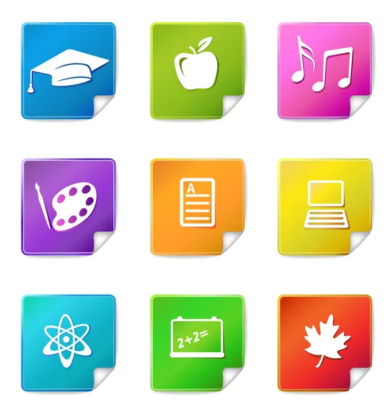 Education sticker icons — Stock Vector