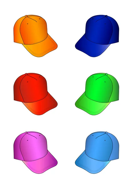 Mehrfarbige Kappen Vektor Illustration — Stockvektor