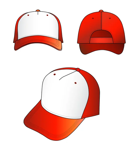 Red-white cap vector illustration — Stock Vector