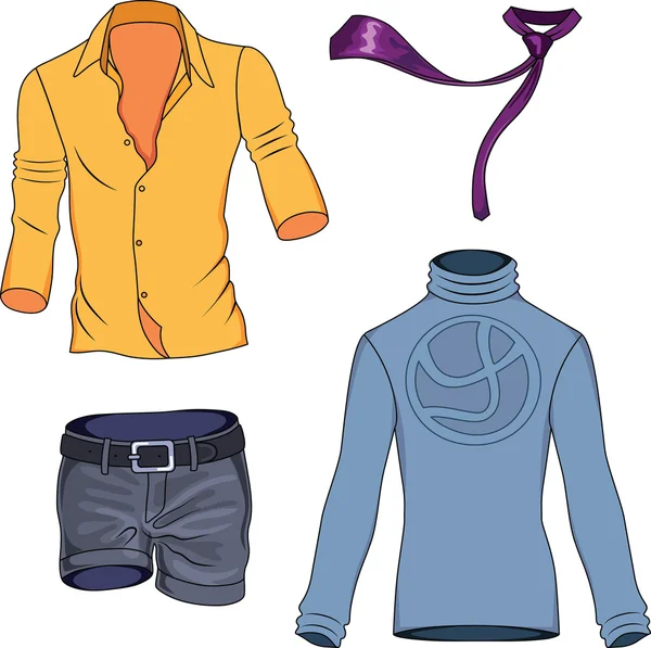 Hombre ropa colección de colores — Vector de stock