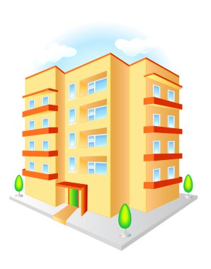 Multistoried building clipart