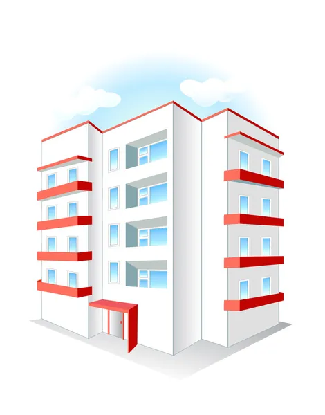 Bâtiment à plusieurs étages — Image vectorielle