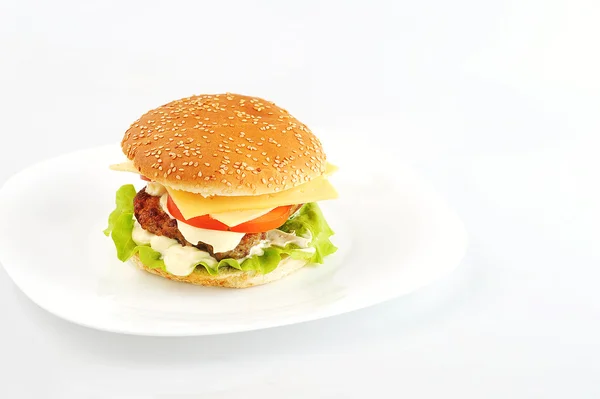 Гамбургер с котлетой — стоковое фото