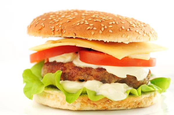 Hamburger with cutlet Stock Photo