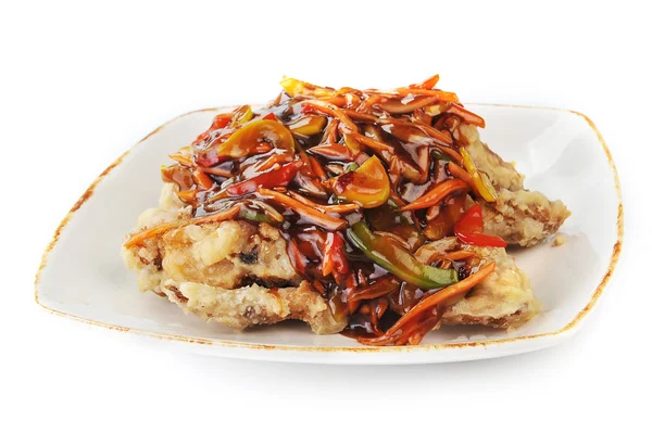 Çin yemeği tabağa yakın çekim — Stockfoto