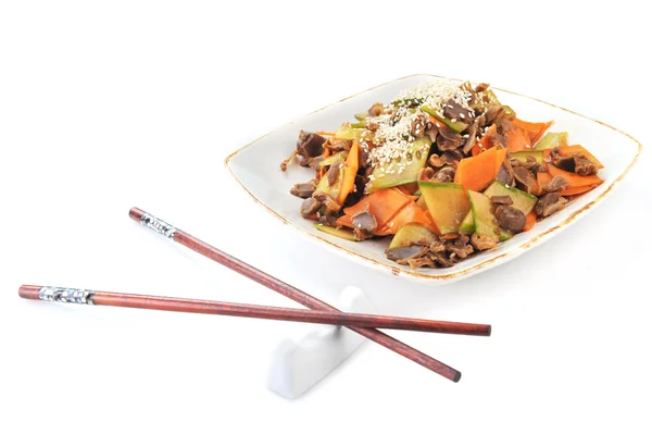 Çin yemeği tabağa yakın çekim — Stok fotoğraf