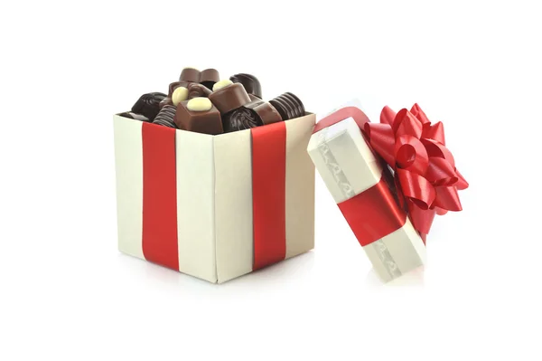 Different chocolate in box Stock Photo