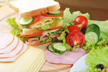 Sandwich and salad clipart