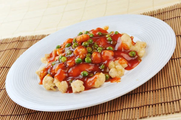 Chicken with red sauce — Stock Photo, Image