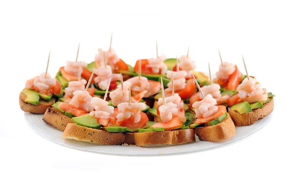 Sandwiches with shrimps — Stock Photo, Image