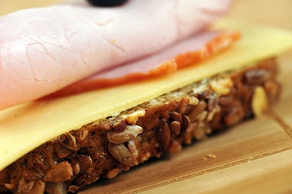 Sandwich with ham — Stock Photo, Image