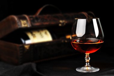 Glass of cognac clipart