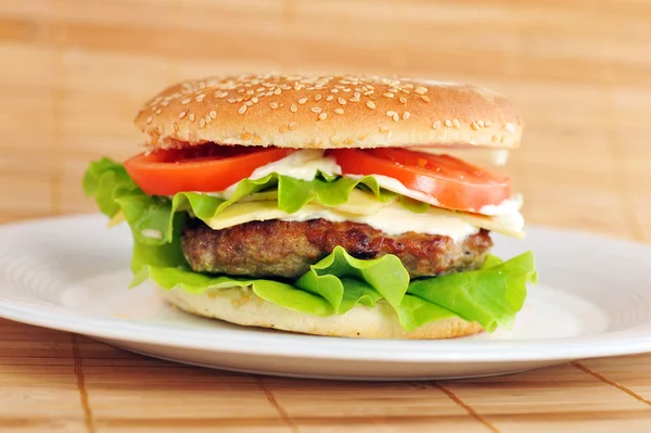 Hamburger with cutlet Stock Image
