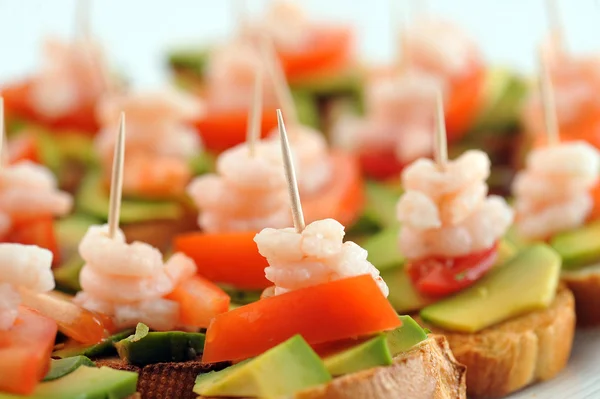 Sandwiches with shrimps — Stock Photo, Image