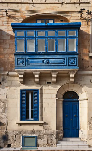 Παραδοσιακό Μαλτεζικά μπαλκόνι, Βαλέτα, Μάλτα — Φωτογραφία Αρχείου