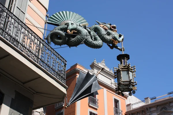 stock image Dragon and umbrella of Casa Bruno Cuadros, Barcelona